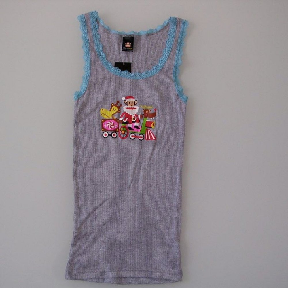 GENUINE PAUL FRANK SANTAS VILLAGE RIB TANKTOP GREY